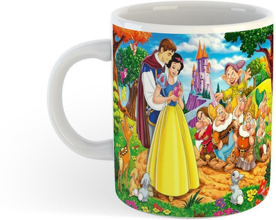 ADN21 All Day New Printed Princess Snow White Ceramic Coffee 12 Ceramic Coffee Mug(330 ml)