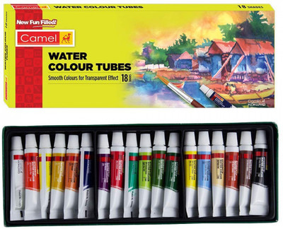 Camlin CAMEL 18*5ML STUDENTS WATERCOLOR TUBES SET (18 SHADES)(Set of 18, Multicolor)