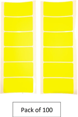 ROYAL STIC 100 Ractangular Sticker (70x35 mm) Lemon Yellow Color Self-Adhesive Paper Label(Lemon Yellow)