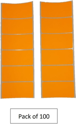 ROYAL STIC 100 Ractangular Sticker (70x35 mm) Orange Color Self-Adhesive Paper Label(Light Orange)