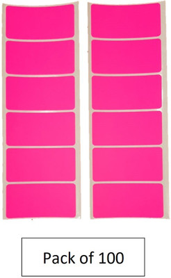 ROYAL STIC 100 Ractangular Sticker (70x35 mm) Pink Color Self-Adhesive Paper Label(Pink)