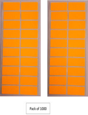 ROYAL STIC 1000 Ractangular Sticker (39x19 mm) Orange Color Self-Adhesive Paper Label(Light Orange)