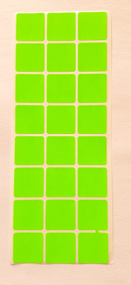 ROYAL STIC 1000 Ractangular Sticker (25x25 mm) Green Color Self-Adhesive Paper Label(Green)