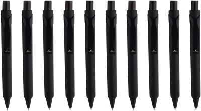 Adalrich iPen Black Plastic Ball Pen | set of 10 pens | Good pen for smooth, fine writing & daily use | Black body designer clip | tic tic mechanism | Comfortable & Smooth writing | School & Office Stationery | Ideal for Work from Home Ball Pen(Blue)