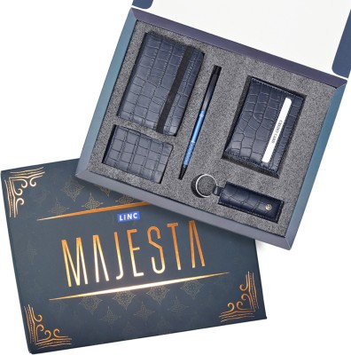Linc Majesta Premium Gift Set with Diary, Keychain, Money Clip, Card Holder & Zenith Ball Pen(Pack of 5, Blue)
