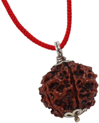 Astrodidi Six Face Rudraksha/ 6 Mukhi Rudraksha / 6 Face Rudraksha Silver Pendant With Lab Certificate Silver Wood Pendant