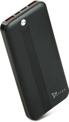 Syska 10000 mAh Power Bank (22.5 W, Fast Charging)  (Jade Black, Lithium Polymer)