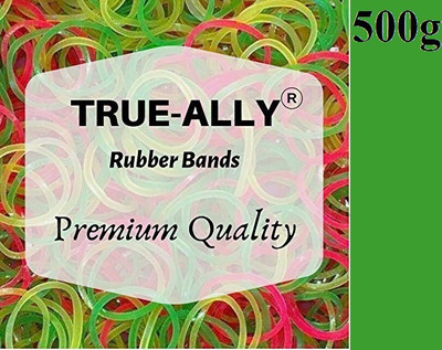 True-Ally Rubber Band for Office, Home and Kitchen (Multi-Color, 2 Inch) Pack of 500 Grams Rubber Band Rubber Band(Pack of 1)