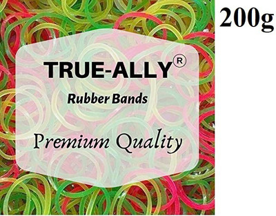 True-Ally Rubber Band for Office, Home and Kitchen (Multi-Color, 2 Inch) Pack of 200 Grams Rubber Band Rubber Band(Pack of 1)