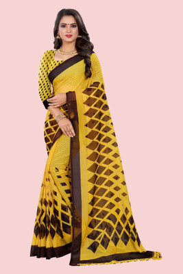 Vimalnath Synthetics Geometric Print Bollywood Georgette Saree(Yellow)