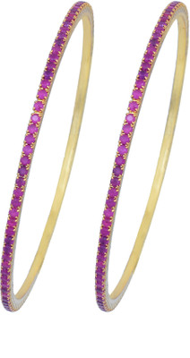 Dzinetrendz Brass Cubic Zirconia Gold-plated Bangle