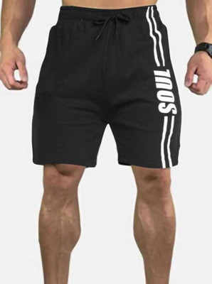 Jump Cuts Printed Men Black Bermuda Shorts