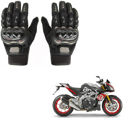AuTO ADDiCT Bike / Motorcycle Riding Gloves (Black,XL) For Aprilia Tuono V4 Factory Riding Gloves(Black)