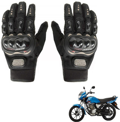 AuTO ADDiCT Bike / Motorcycle Riding Gloves (Black,XL) For Yamaha Saluto Riding Gloves(Black)