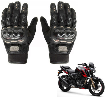 AuTO ADDiCT Bike / Motorcycle Riding Gloves (Black,XL) For TVS Apache RTR 200 4V Riding Gloves(Black)