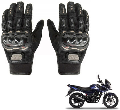 AuTO ADDiCT Bike / Motorcycle Riding Gloves (Black,XL) For Bajaj Discover 150 Riding Gloves(Black)