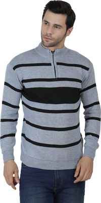AXOLOTL Woven Round Neck Casual Men Multicolor Sweater