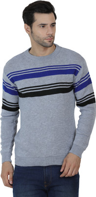 AXOLOTL Striped Round Neck Casual Men Multicolor Sweater