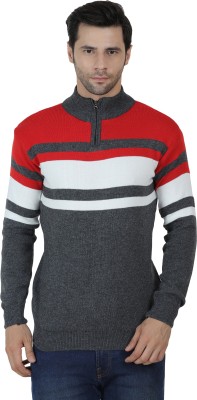 AXOLOTL Woven High Neck Casual Men Multicolor Sweater