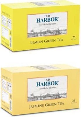 Old Harbor Lemon & Jasmine Green Tea 25 tea bags each Green Tea Bags Box(2 x 50 g)