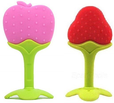 VINMOT Silicone Fruit Shape 2 pcs Of Teething Soft Sensory Teether / Pacifier For Baby Teether(Multicolor)
