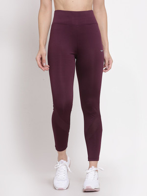 RED TAPE Solid Women Maroon Tights