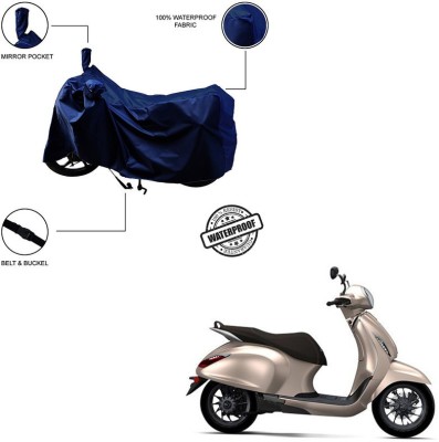 Trader's Stop Waterproof Two Wheeler Cover for Bajaj(Chetak, Blue)