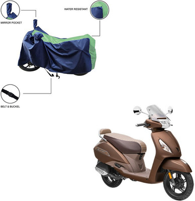 Trader's Stop Two Wheeler Cover for TVS(Jupiter classic, Green, Blue)