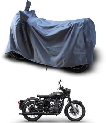 GOSHIV-car and bike accessories Waterproof Two Wheeler Cover for Royal Enfield(Bullet 350 Twinspark, Grey)