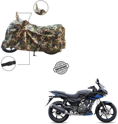 Home Ark Waterproof Two Wheeler Cover for Bajaj(Pulsar 220F, Multicolor)