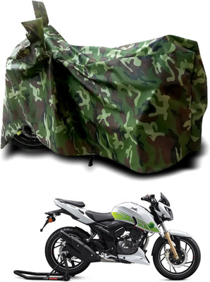 PAGORA Waterproof Two Wheeler Cover for TVS(Apache RTR 200 Fi E100, Green, Multicolor)