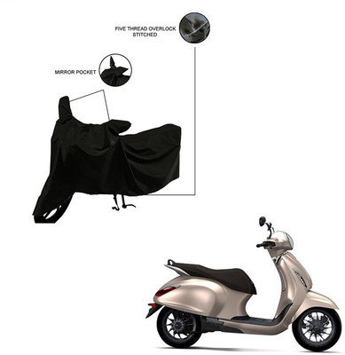 Pop Shade Two Wheeler Cover for Bajaj(Chetak, Black)