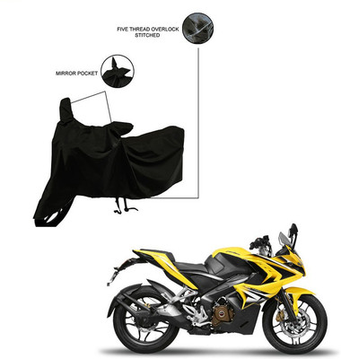 Pop Shade Two Wheeler Cover for Bajaj(Pulsar RS 200, Black)