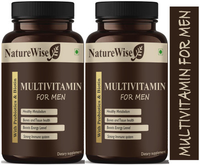 Naturewise True Vitamins with Minerals for Men (Pack Of 2) Premium(2 x 60 Capsules)