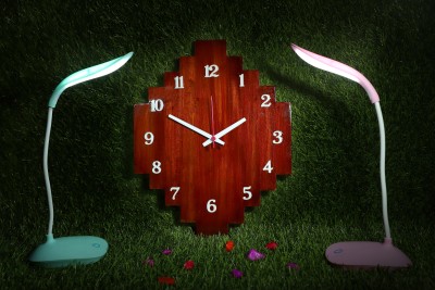 STAR FOLKS Analog 36 cm X 28 cm Wall Clock(Red, Without Glass, Standard)