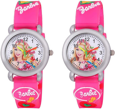 Style Freak Pink Strap White dial Analog Wrist Watch Set of - 2 Analog Watch  - For Girls