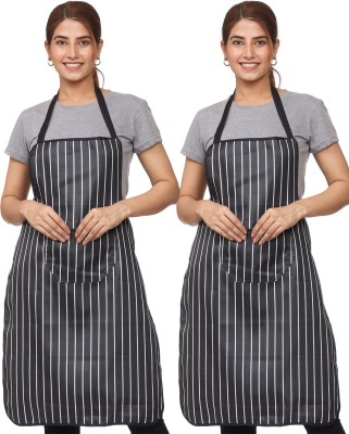 JMI Cotton Chef's Apron - Free Size(Black, Pack of 2)