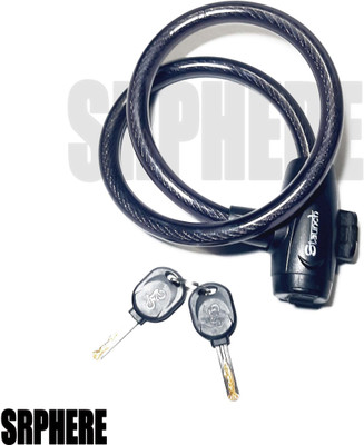 SRPHERE Anti Theft Multipurpose Bike Helmet Lock with 2 Security Keys for Bike, Bicycle, Motorcycle, Luggage and Helmet Cable Lock(Black)