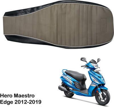 AXWee Scooty/Scooter Leather Seat Cover for Hero Maestro Edge Plus Beige/Black Single Bike Seat Cover For Hero Maestro Edge