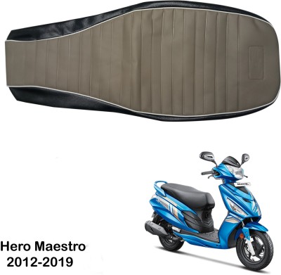 AXWee Scooty/Scooter Leather Seat Cover for Hero Maestro Hero Maestro Beige/Black Single Bike Seat Cover For Hero Maestro