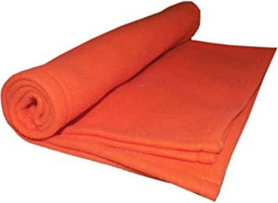 Supreme Home Collective Solid Single Fleece Blanket for  AC Room(Polyester, Orange)