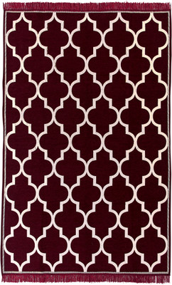 Linen Basics Maroon Chenille Runner(5 ft,  X 7 ft, Rectangle)