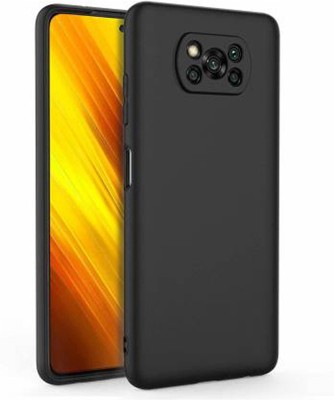 Stunny Back Cover for Poco X3 Pro, Poco X3 Pro Mobile covers, Camera protection(Black, Camera Bump Protector, Silicon, Pack of: 1)