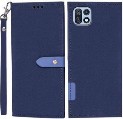 Wynhard Flip Cover for Samsung Galaxy F42 5G(Blue, Grip Case, Pack of: 1)