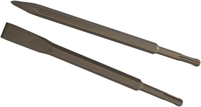 DUMDAAR Heavy duty 1pc Point Chisel bit and 1pc Flat Chisel bit 14x250mm For Concrete/Brick/Wall/Tile Slotting Drilling Firmer Chisel Set(Pack of 2)