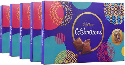 Cadbury Celebrations Assorted Chocolate Gift Pack, 183.6 gm-Pack of 5 Bars