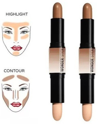 GFSU Professional make up wonder stick dual ended On-the-Go Highlight and Contour Stick, Creamy Texture Highlighter Pack Of Two Concealer(brown, beige, 16 g)