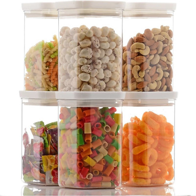 SKYHEART Plastic Grocery Container  - 1200(Pack of 6, White)