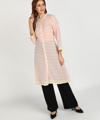 W Women Ethnic Dress Pink Knee Length Dress