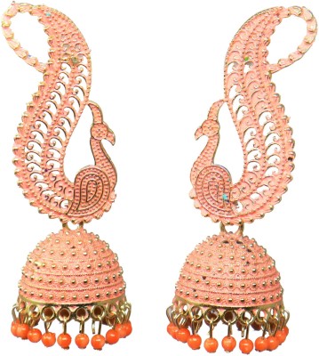 Happy Stoning Beautiful Peacock Inspired Earrings for women & Girls Brass Jhumki Earring